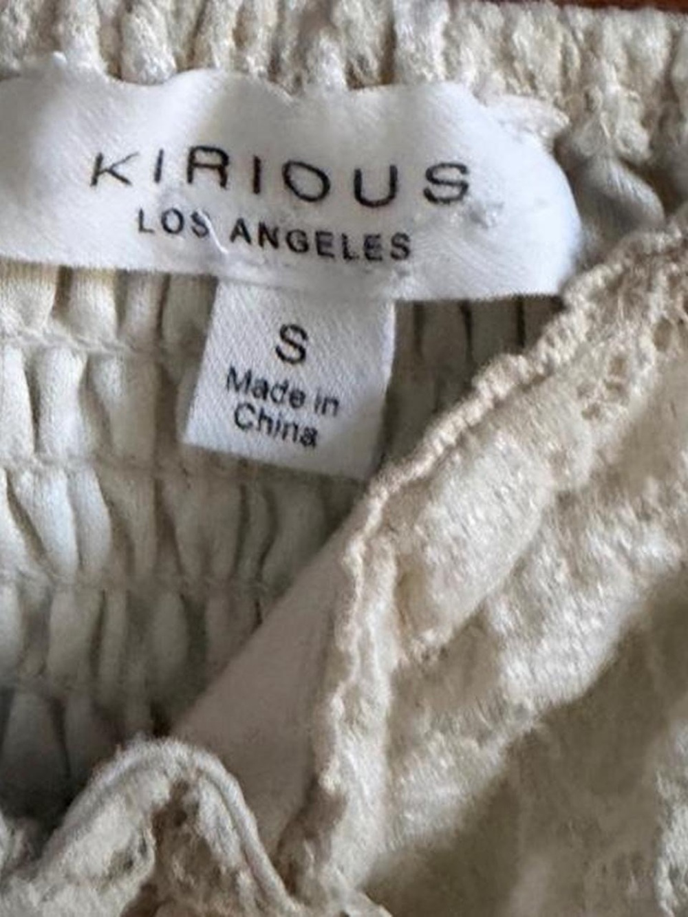 Cream Lace Tie-Front Tank Top Size Small - Picture 3 of 5